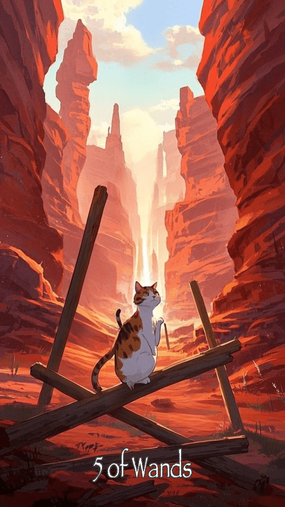 5 of Wands tarot card